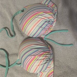 Colorful Striped Bikini Top
